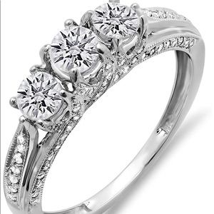 14K Gold Vintage Bridal Engagement Ring 1 CT